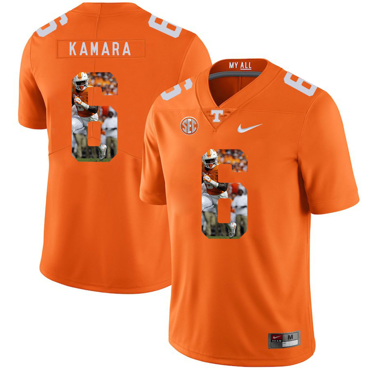 Men Tennessee Volunteers #6 Kamara Orange Fashion Edition Customized NCAA Jerseys